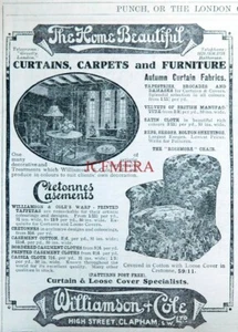 Williamson & Cole Curtains & Loose Coverings WW1 Advert - Original 1915 Print - Picture 1 of 1