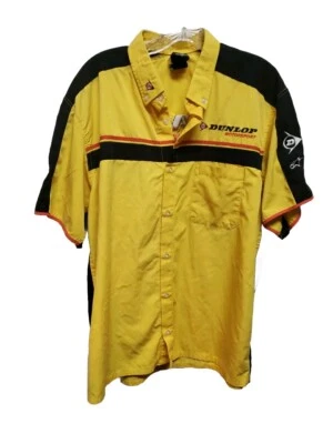 Camisa masculina Dunlop tamanho XL amarela preta vermelha Motorsports vintage manga curta  - Imagem 1 de 4