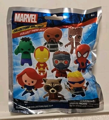 Clip de bolsa de coleccionistas Marvel nuevo sellado 3D figura percha ciega exclusiva serie 1 Foto 1 de 4