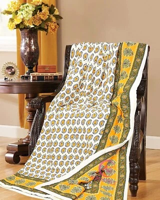 Colcha acolchada floral hecha a mano india de algodón Jaipuri Razai Foto 1 de 4