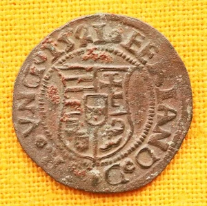 Medieval Hungarian Coin Habsburg Ferdinand Silvered Bronze Denar 1541 - Picture 1 of 2