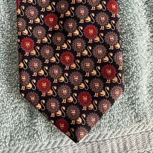 MARKS AND SPENCER St Michael MULTICOLOR LIONS SILK NECK TIE - Picture 1 of 3