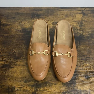 Vionic Adeline Mule Loafers Womens Sz 11 Brown Leather Horsebit Slip On - Picture 1 of 8