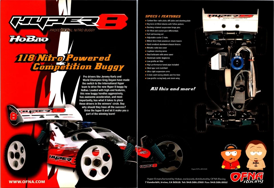OFNA Hyper 8 Nitro Buggy Impresión Anuncio Arte de Pared Decoración South Park Foto 1 de 1