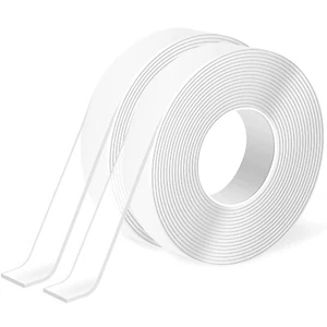 Double Sided Tape Heavy Duty 1.18 x 118 x 2 Rolls,Reusable Transparent Tape - Picture 1 of 1