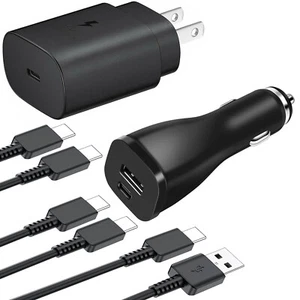 USB Super Fast Charger Wall Plug USB-C Cable for Samsung Galaxy S25 S24 S23 S22 - Picture 1 of 19