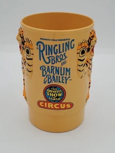Tazza plastica tigre 3D Ringling Bros Circus 1988 vintage - RARA VERSIONE GIALLA - Foto 1 di 6