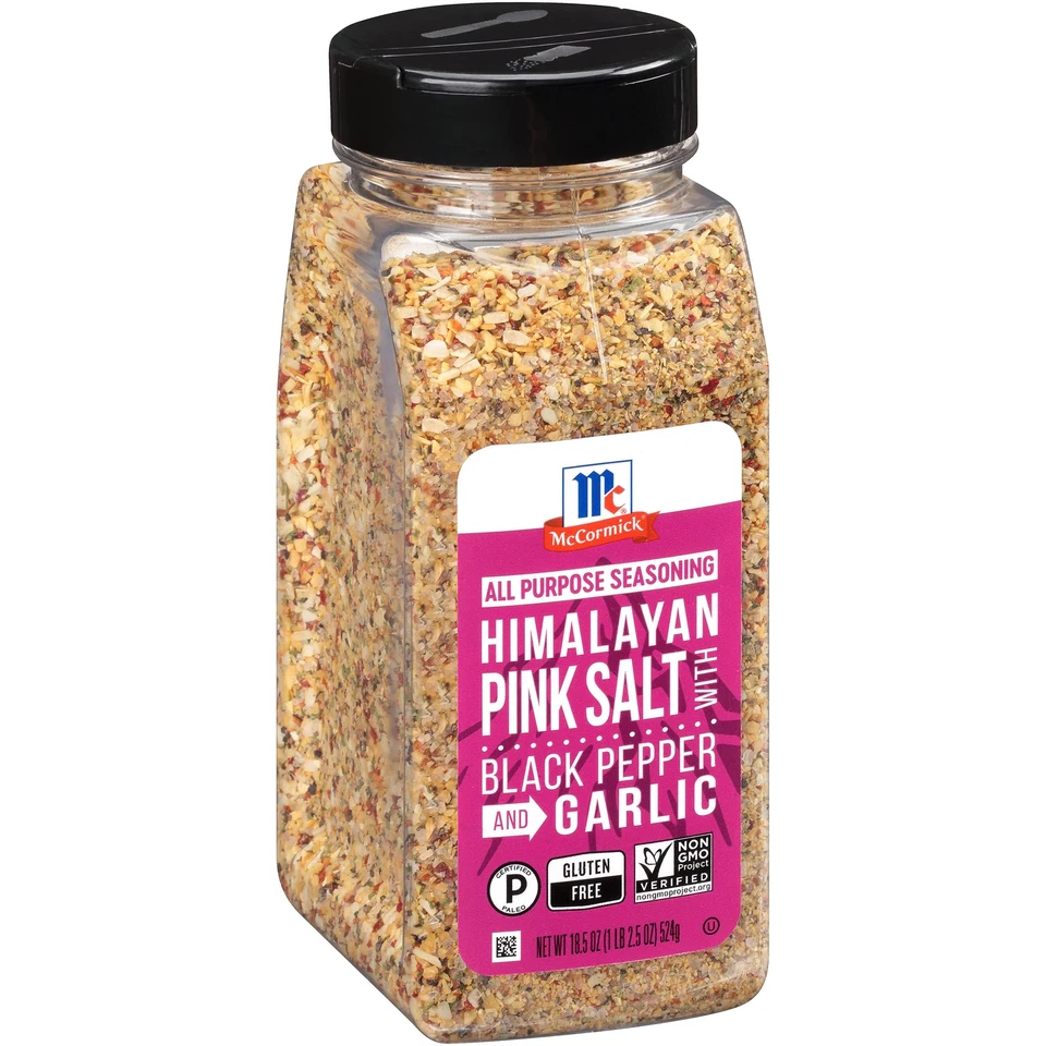 McCormick Himalayan Pink Salt Black Pepper & Garlic All Purpose Seasoning 18.5oz