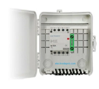 4 Pole Lighting Contactor NO 40A, 110/120V coil, Enclosure, 50A, 30A, Box NEMA4 - Image 1 of 4