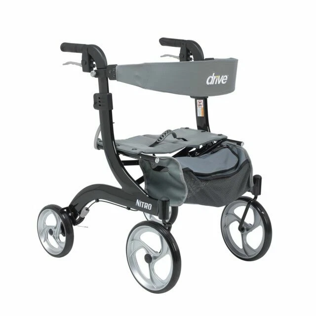 Drive RTL10266BK-H Nitro Euro Style Walker Rollator - Black