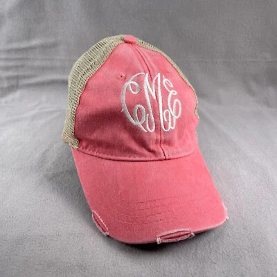 Distressed CME Monogram Pink Hat Womens Adjustable Snap Back - Image 1 of 4