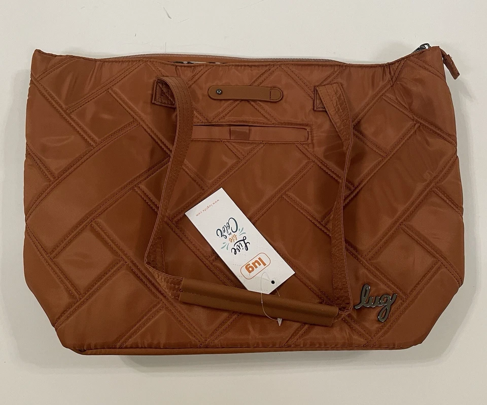 Lug Skyliner Women's Tote Bag Polyester Copper Brown with Zip Pocket Trolley
