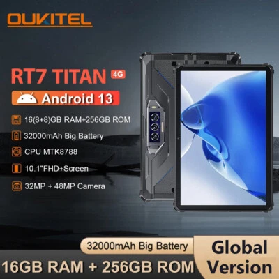 10.1" Oukitel RT7 4G Rugged Tablet 32000mAh 48MP 8GB+256GB Android 13 Waterproof - Image 1 of 4