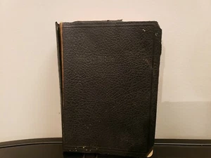 Holy Bible King James Version Chicago Bible Society Vintage Black Leather 50's  - Picture 1 of 8