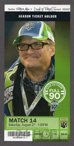 2011 MLS Seattle SOUNDERS FC vs COLUMBUS CREW SC 8/27 Full Ticket DREW CAREY - Picture 1 of 12