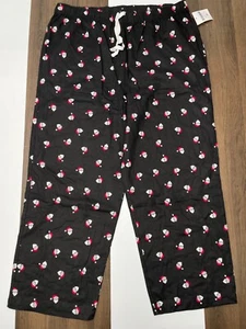 NEW Forever 21 + Womens Size 3XL Black Santa Pajama Pants PJs Drawstring NWT - Picture 1 of 11