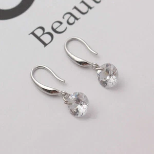 Pendientes colgantes enchapados en plata para mujer moda circonita cúbica joyería creados en laboratorio - Imagen 1 de 4