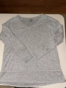 Falls Creek Women’s V Neck Sweater Long Sleeve Heather Gray - Picture 1 of 8