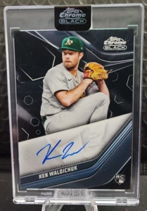 2023 Topps Chrome Black ENCASED RC AUTO Ken Waldichuk - Oakland Athletics - Picture 1 of 2