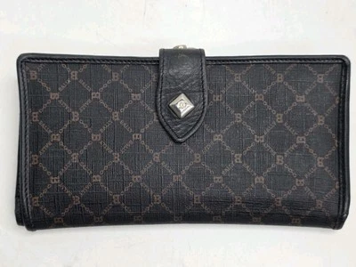 BALLY VINTAGE MUJER DOBLE PLIEGUE CARTERA PORTA DINERO MARRÓN LOGOTIPO ESTAMPADO ENVÍO RÁPIDO  Foto 1 de 4