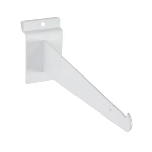8 inch White Shelf Bracket for Slatwall - Pack of 10 - Picture 1 of 2