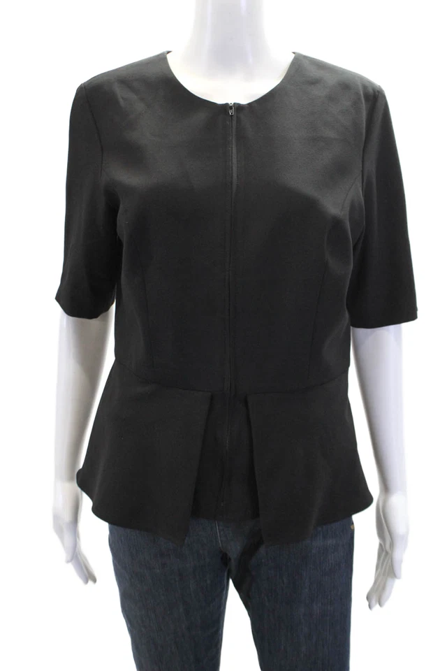 Blusa Donna Degnan Mujer Detalle Escote Cremallera Manga Corta Negra Talla 8 Foto 1 de 4