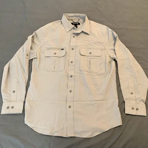 Lands End Outfitters Shirt Mens Medium Gray Long Sleeve Fishing Vented Polyester - Picture 1 of 7