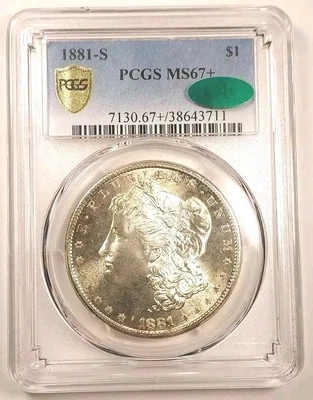 CAC Certified 1881 S MORGAN PCGS MS67+ CAC Reverse Rainbow Dripping With Luster! - Image 1 of 4