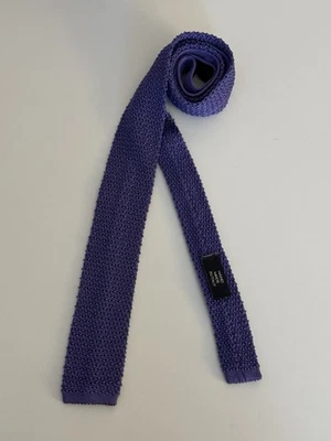 Corbata de seda ajustada tejida a mano tejida púrpura etiqueta negra Ralph Lauren para hombre Foto 1 de 4