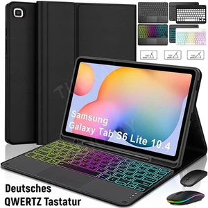 Für Samsung Galaxy Tab S6 Lite 10,4" Hülle mit Bluetooth QWERTZ Tastatur Maus DE - Bild 1 von 132