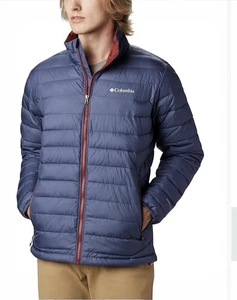 Columbia Puffer Jacket Powder Lite Omni-Heat Insulated Men’s Dark Mountain Sz L - Picture 1 of 13