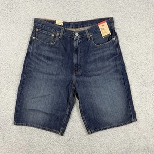 Levi's 469 Jean Shorts Mens 36 Medium Wash Blue Jorts Loose Faded Fit 12" - Picture 1 of 14