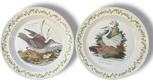 Portmeirion BIRDS OF BRITAIN 2 Dinner Plates SANDPIPER and Egret Acorn Leaf - Picture 1 of 16
