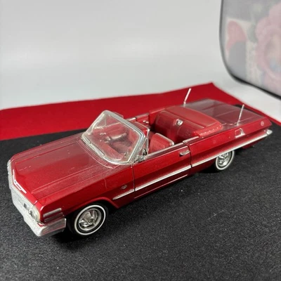 Welly 1963 Chevrolet Impala Convertible  1:26 Diecast #2434 Red - Image 1 of 4