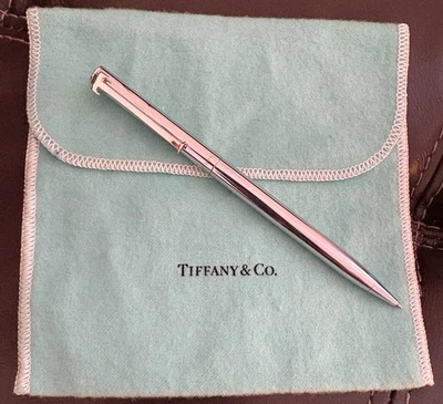 "Bolígrafo Tiffany & Co color plata funciona escribe 5"" de longitud" Foto 1 de 4