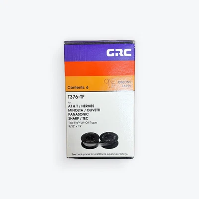 Box of 6 GRC T376‑TF Lift‑Off Tape 9/32" x 19' – Tac‑Free Correction Ribbon - Image 1 of 2