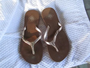 Freewaters Women's Flip Flop Metallic Leather Braided Comfort Slippers Size 7❤️ - Picture 1 of 5