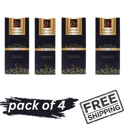 4x Café Negro Instantáneo Nugano Premium Gourmet con Ganoderma (años 30) Foto 1 de 4