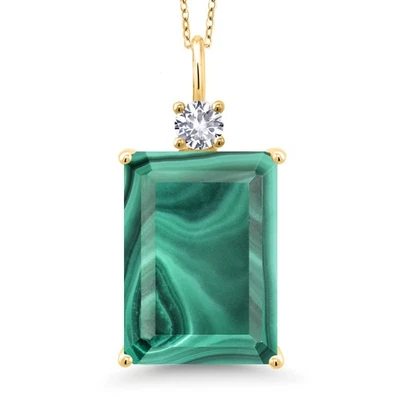 Colgante enchapado en oro amarillo de 18 quilates plata lapislázuli azul y zafiro blanco creado Foto 1 de 4