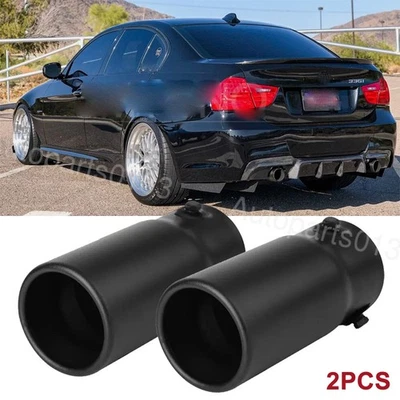 2PCS Steel Black Rear Exhaust Pipe Tail Muffler Tip For BMW E90 E92 F30 F10 G30 Foto 1 de 4