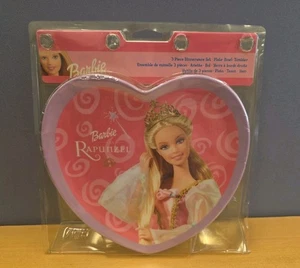 Juego de vajilla de 3 piezas Barbie Rapunzel Mattel raro 2002 de colección - Imagen 1 de 12