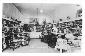1990er Repro Torrance Kalifornien Paige Lebensmittelgeschäft 1917 RPPC Postkarte 25-11596 - Bild 1 von 2