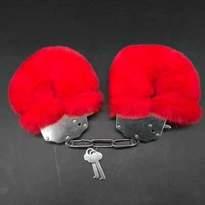 Fantasia peluda difusa algemas de metal punhos de pulso macios festa de despedida de solteira TB19 - Imagem 1 de 4