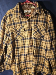 Vintage 1970’s Wool Flannel Twenty-Three Collection Oversized Button Up Shirt XL - Picture 1 of 6