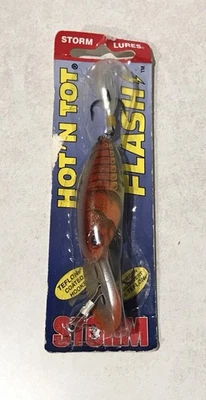 Storm Hot N Tot Flash Pre Rapala BROWN CRAWDAD Glitz 3/8oz Deep Diver 3.5” USA - Image 1 of 4