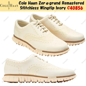 Cole Haan Zerøgrand Remastered Stitchless Wingtip Ivory C40856 Men's Size - Picture 1 of 7