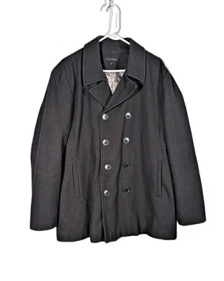 Casaco masculino Calvin Klein slim fit mistura de lã inverno ervilha forrado médio comprimento médio - Imagem 1 de 4