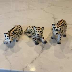 3er Set Vintage Keramik Leoparden Figuren - Japan - Bild 1 von 7
