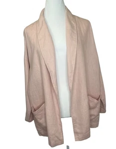 Eileen Fisher Open Blazer Linen Blush Pink Color Size MED Casual Office - Picture 1 of 7