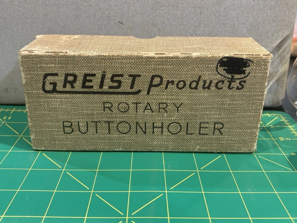 Vintage Greist Rotarty Buttonholer In Box With four attachments - Image 1 of 4
